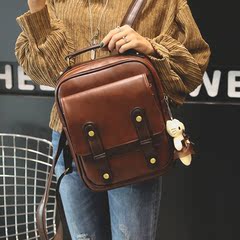 2016欧美时尚复古背包双肩包韩版潮女学院风书包出街英伦旅行包