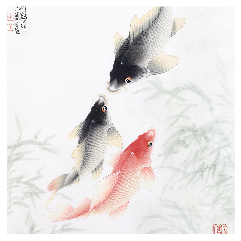朱贵成 《年年有鱼》 中国画鲤第一高手