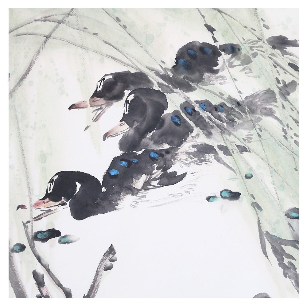 何鸣《江南二月》当代著名画家 美术教育家 有授权