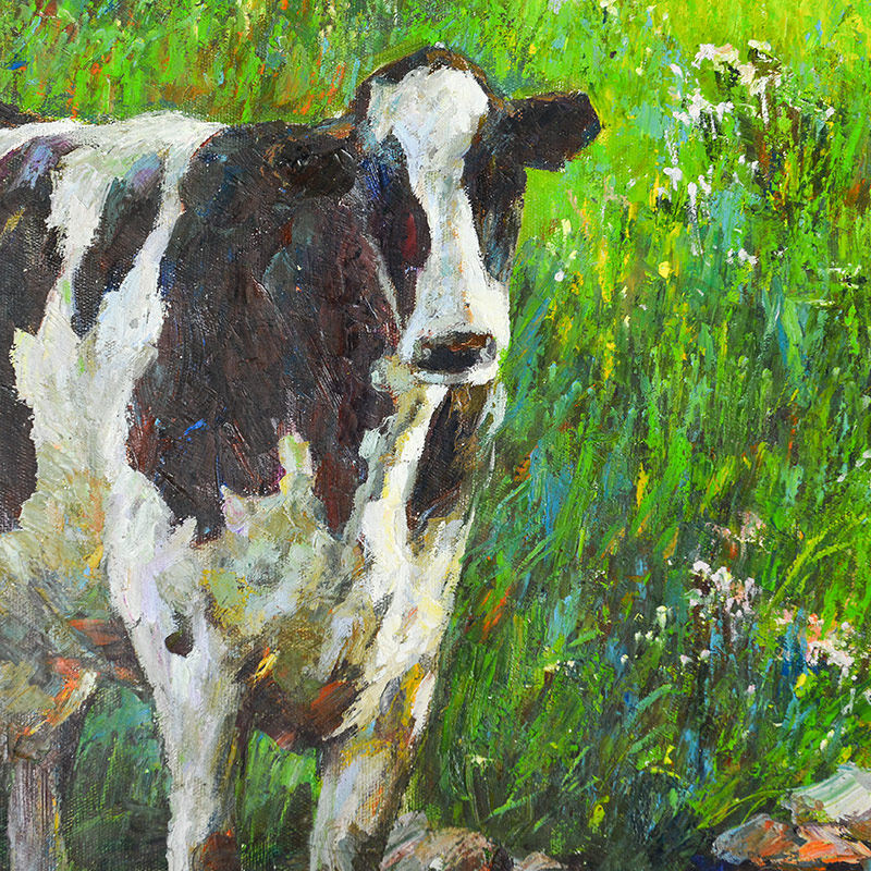 朝鲜一级画家李正浩《奶牛》