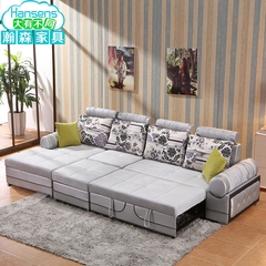 现代简约小户型布艺沙发床 客厅多功能组合皮布沙发床 可折叠拆洗