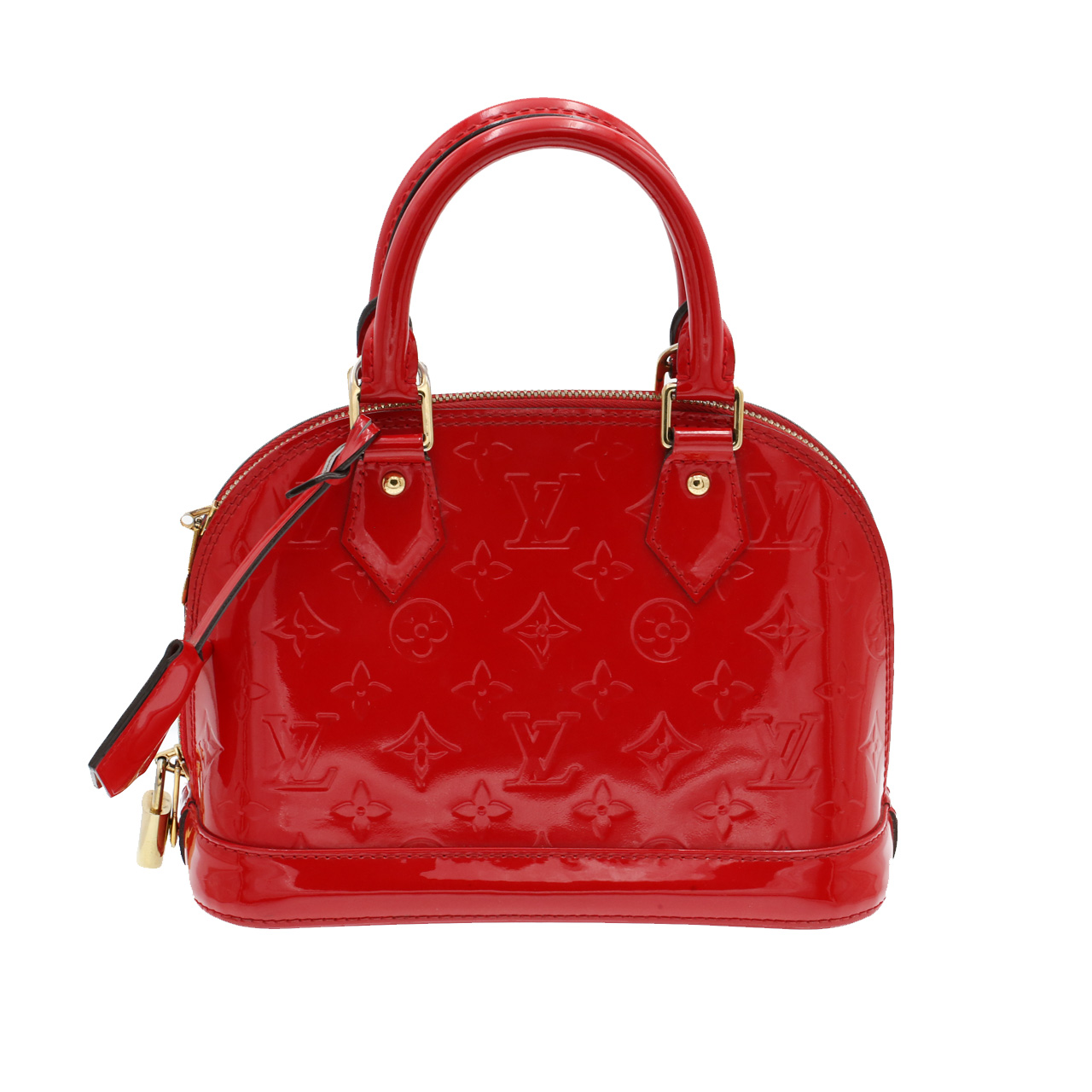 [9.5新]路易威登lv女士漆皮alma红色小号贝壳包单肩手提包