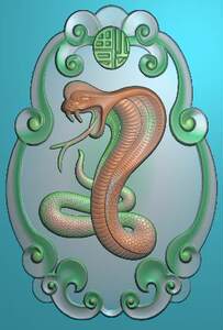 玉雕图生肖蛇挂件蛇神十二生肖蛇牌挂件精雕图灰度图jdp