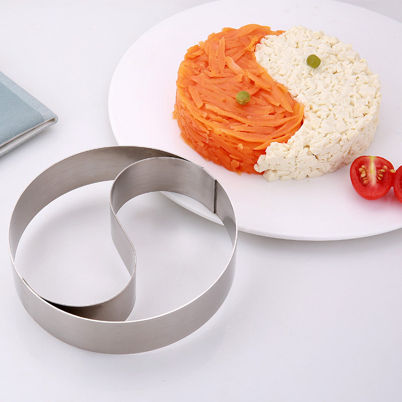 加厚不锈钢太极菜品造型模具 饭团模具 酒店用品 蛋糕烘焙diy工具