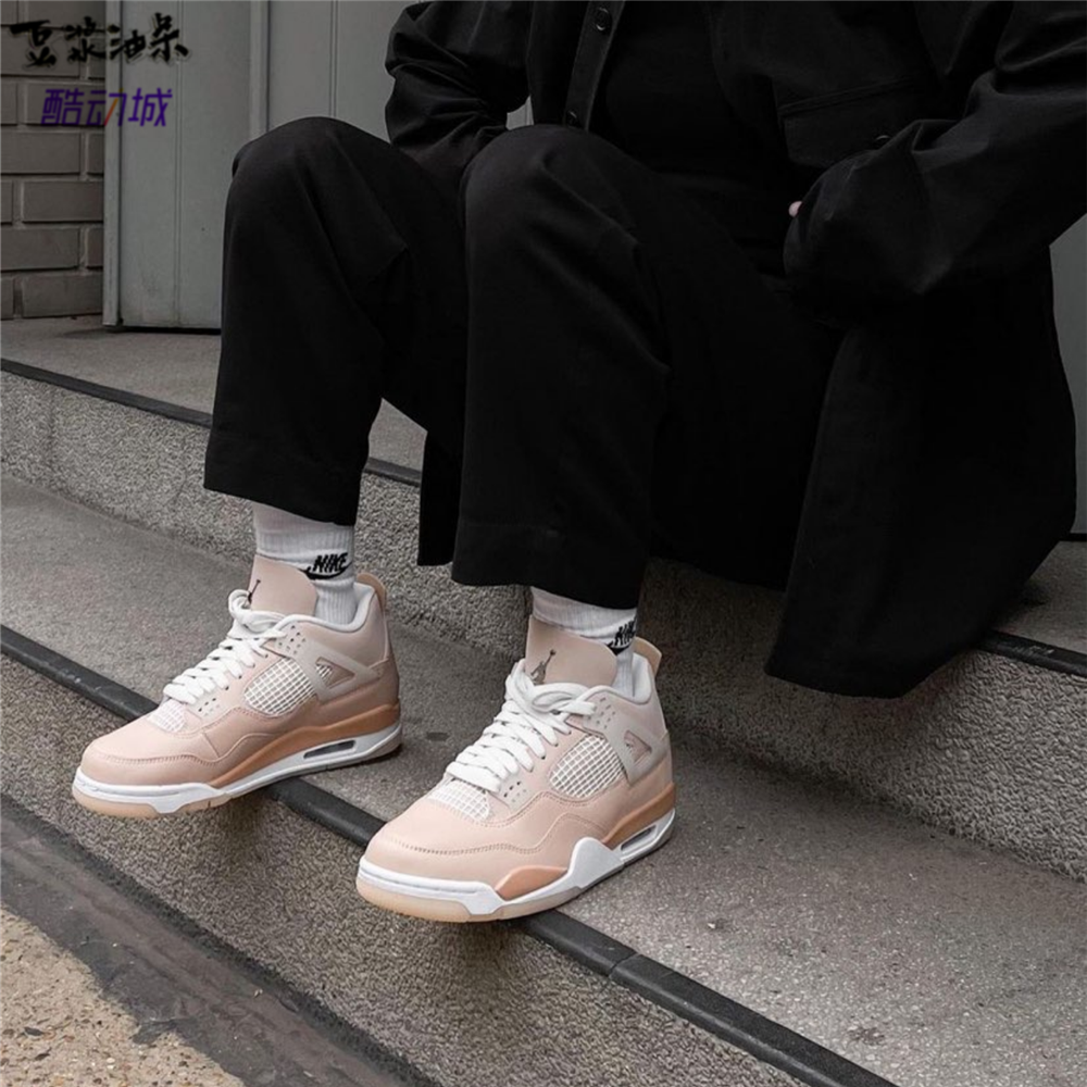 air jordan 4 aj4藕色浅卡其玫瑰微光篮球鞋 dj0675-200