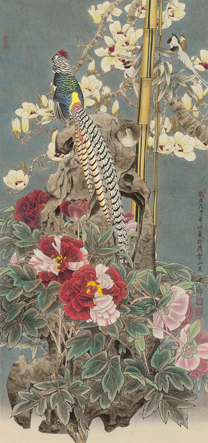 印画打印字画国画装饰复制宣纸名画60x128益多国画