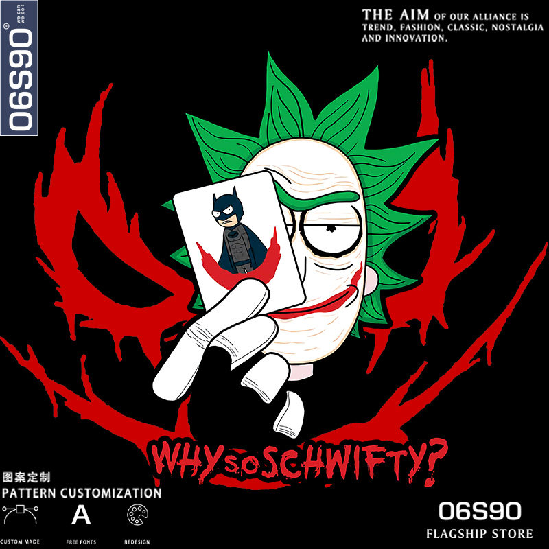 瑞克与莫蒂联名小丑joker连帽卫衣男女宽松韩版潮流休闲百搭上衣