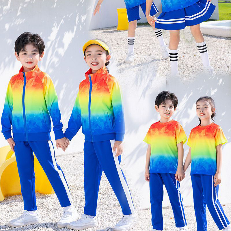 校服套装小学生春秋款三件套秋季红色儿童班服幼儿园园服春秋装