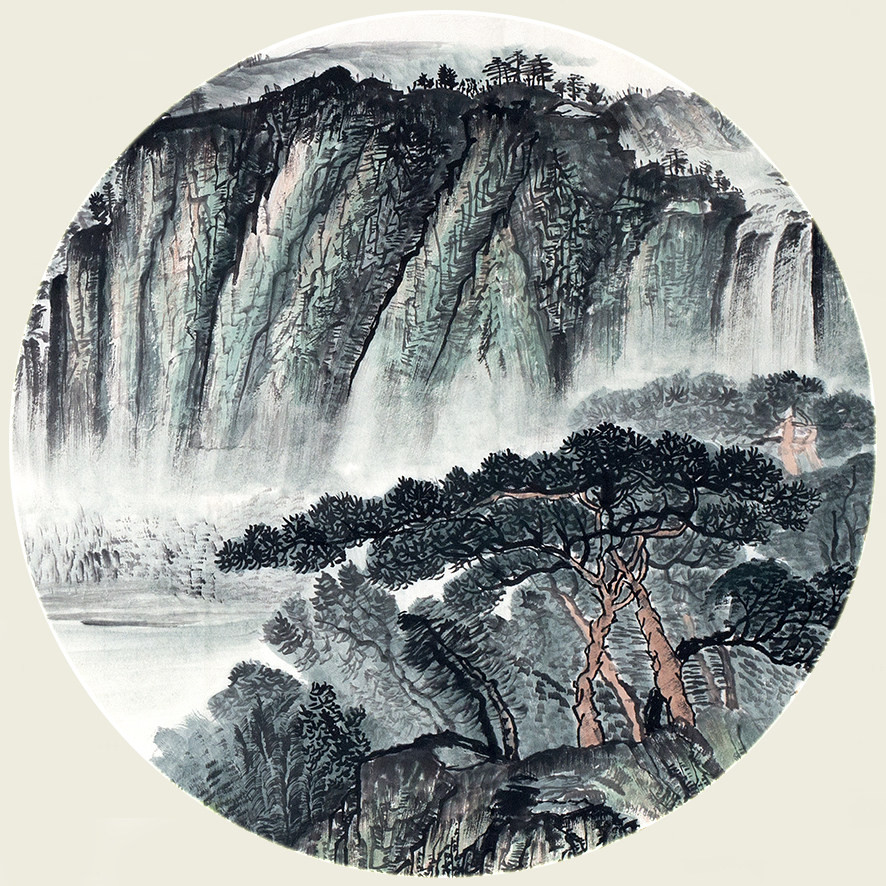 姜进清《源远流长》著名山水画家