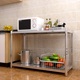 不锈钢厨房用品置物架两层台面微波炉架2层储物架烤箱落地收纳架
