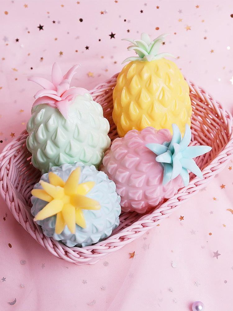 成人_创意儿童菠萝造型整蛊玩具捏捏乐可爱水果解压神器成人减压发泄