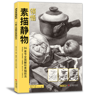 美学大师 领悟素描静物书籍 大八开临摹范本入门经典教材 组合画册集单个罐子道具结构解析照片写生 校联考美术高考名师绘画示范