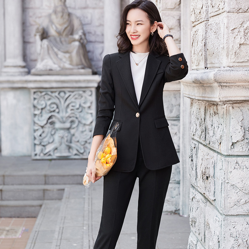 黑色西装职业套装女白领酒店商务工作服时尚洋气韩版西服气质正装