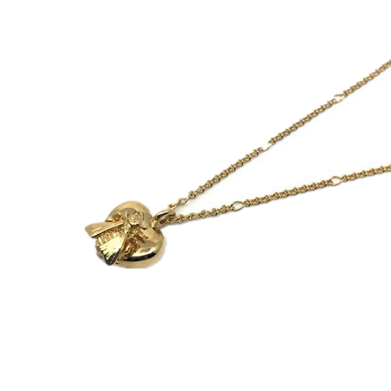 [9.5新]古驰gucci中性18k金爱心小蜜蜂吊坠项链