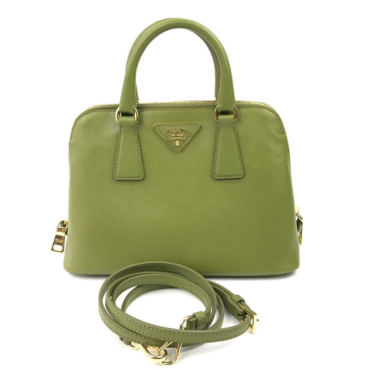 [9.5新]普拉达prada女士绿色牛皮小贝壳包单肩手拎包