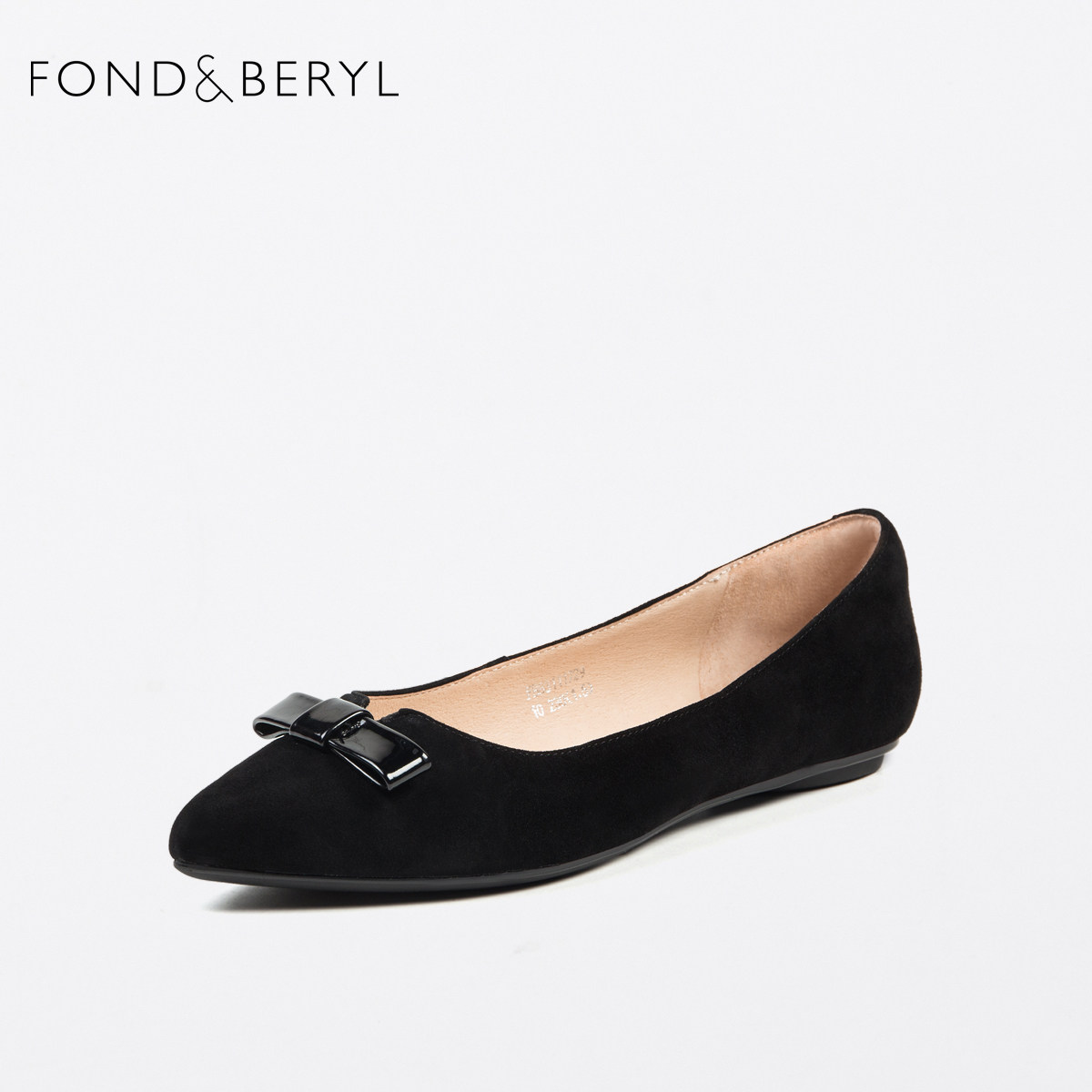 菲伯丽尔秋新款尖头舒适平跟蝴蝶结简约单鞋女鞋子fb83111729