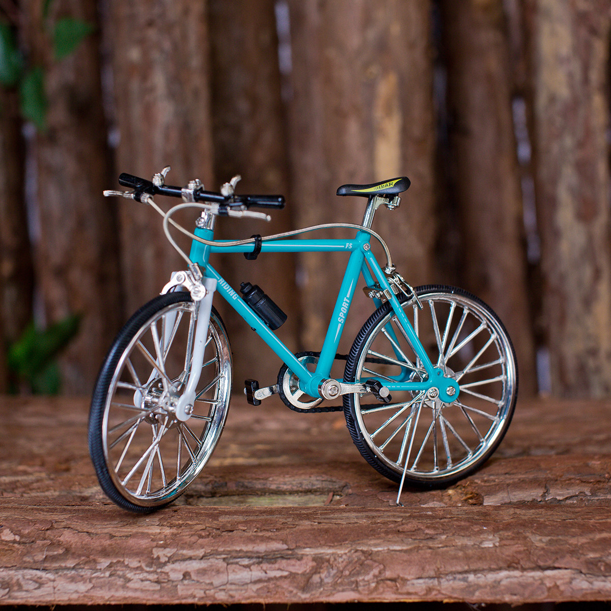 仿真模型110自行车玩具蓝色合金精巧直把单车模型礼物成品免拼