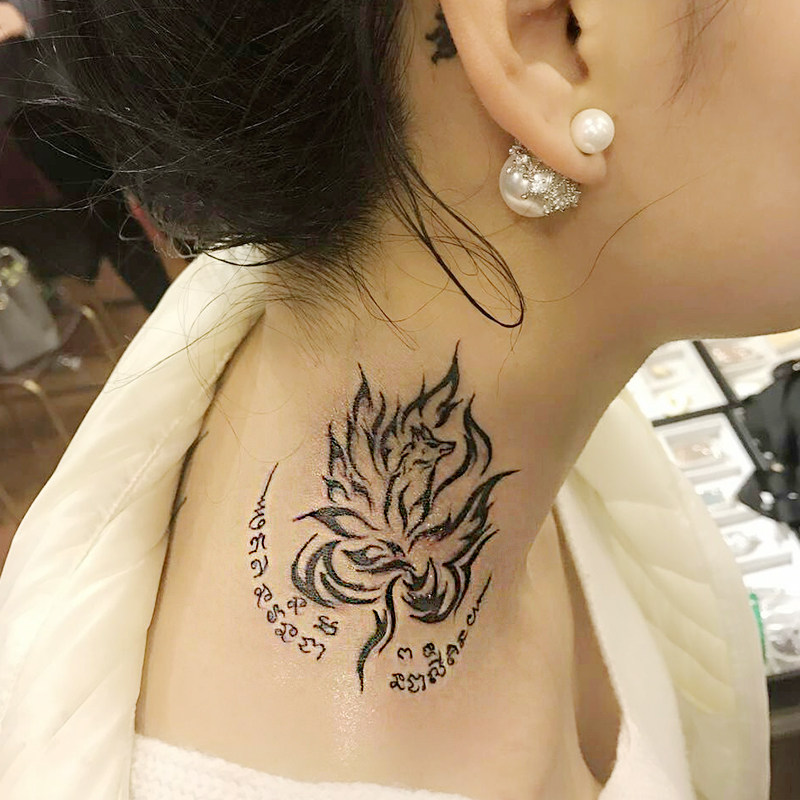 泰国九尾狐纹身法力持久狐仙刺符刺青预约招桃花异性缘感情和合