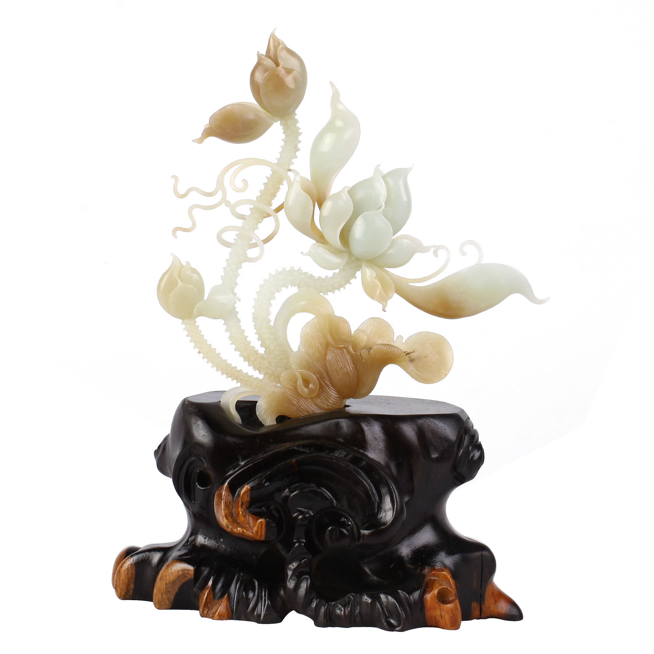 和田玉荷花摆件71.14g