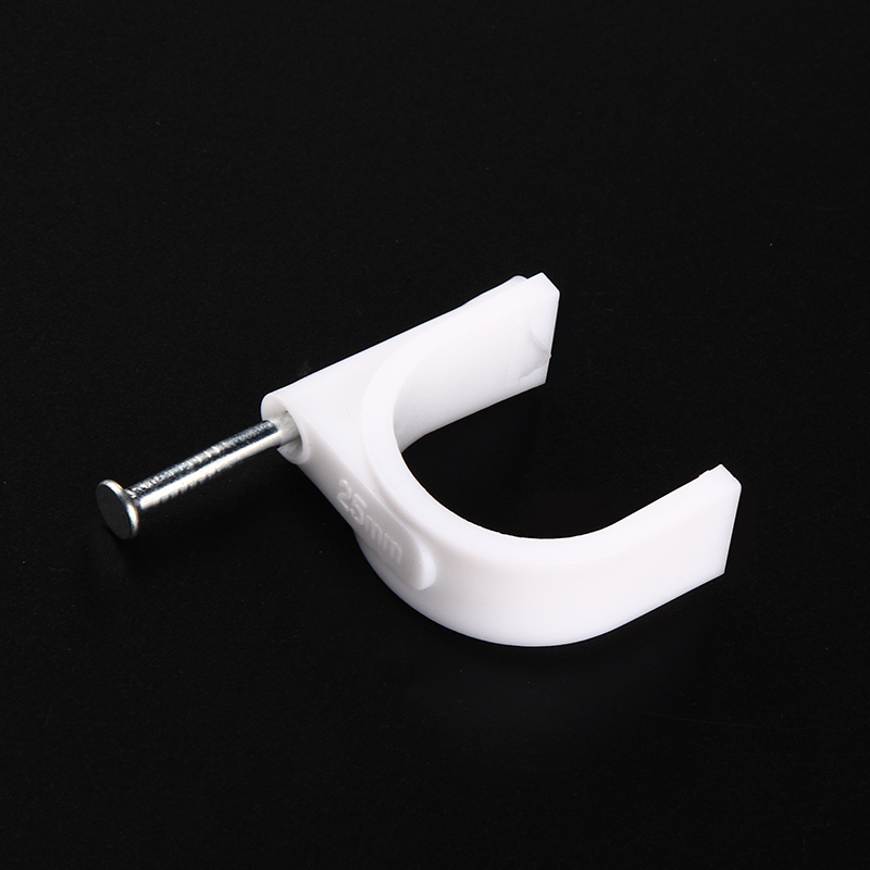 圆形钢钉线卡电线固定卡塑料线卡子网线束线理线固定器固定卡扣