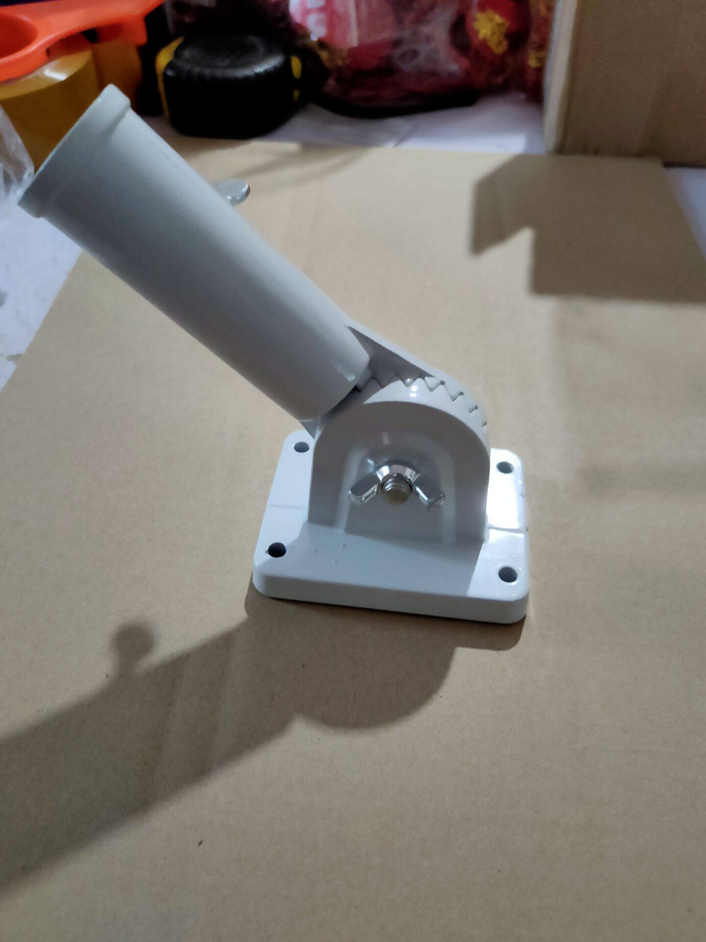 街道墙壁门店口灯杆斜插壁挂铝合金180角度旗杆底座五星红旗国旗