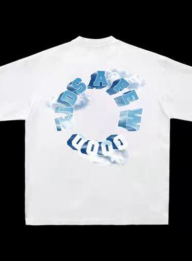 fff支线afgk白色印花天空logo t恤
