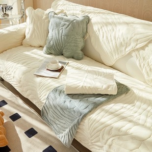 沙发盖巾全盖四季通用奶油风客厅直排盖布罩套坐垫靠背巾一片式