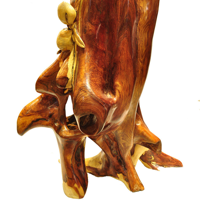 紫檀柳根雕画筒 水波纹极品