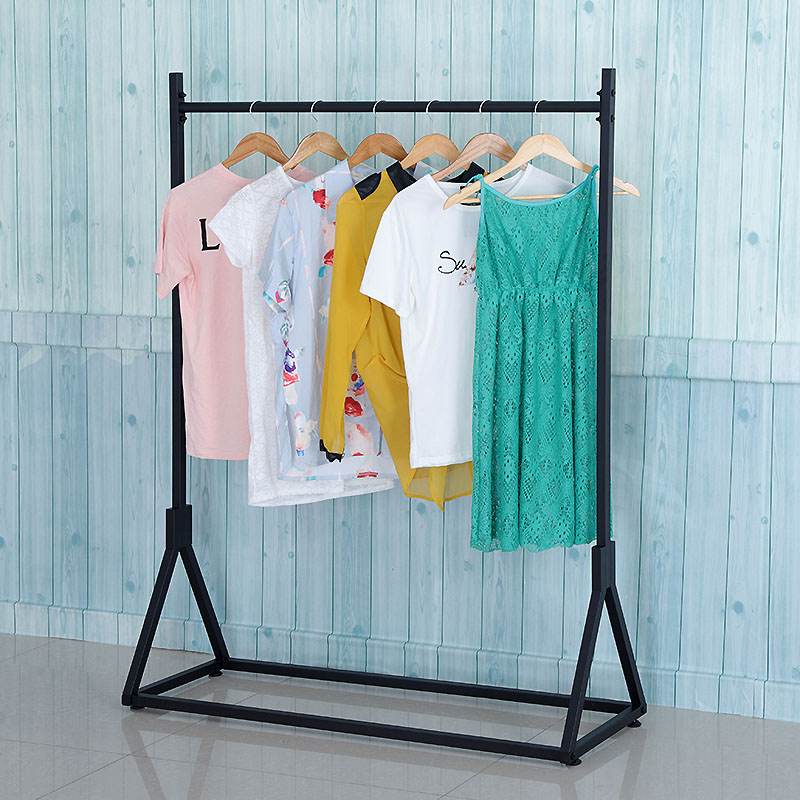 衣架服装店专用展示架落地式铁艺货架金色女装挂衣杆中岛架陈列架