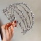韩国五排钻超宽个性发箍发卡头饰女气质水钻新娘走秀头箍聚会派对