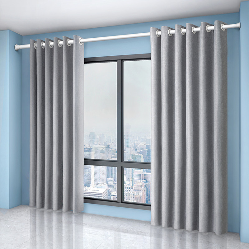 伸缩杆免打孔窗帘杆卧室不锈钢免钉撑杆客厅长4米杆子浴室晾衣杆