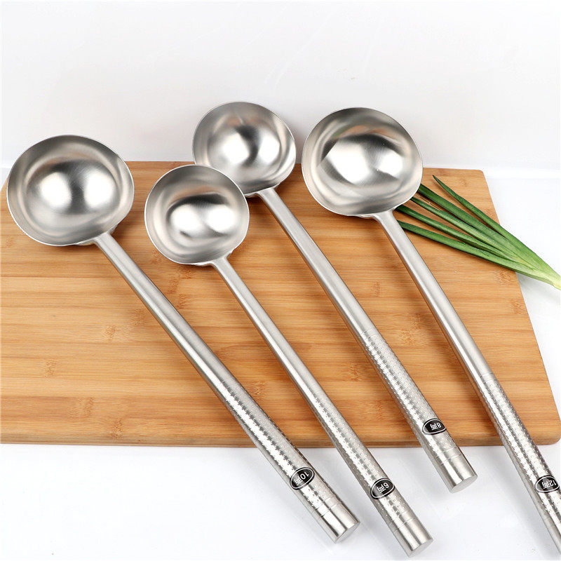 特厚砂光不锈钢炒勺15厚钢柄勺厨师勺厚锅铲勺炒菜勺子汤勺水勺