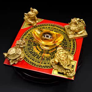 开光聚财阵摆件铜金蟾貔貅葫芦龙龟罗盘招财旺财风水五宝阵旺