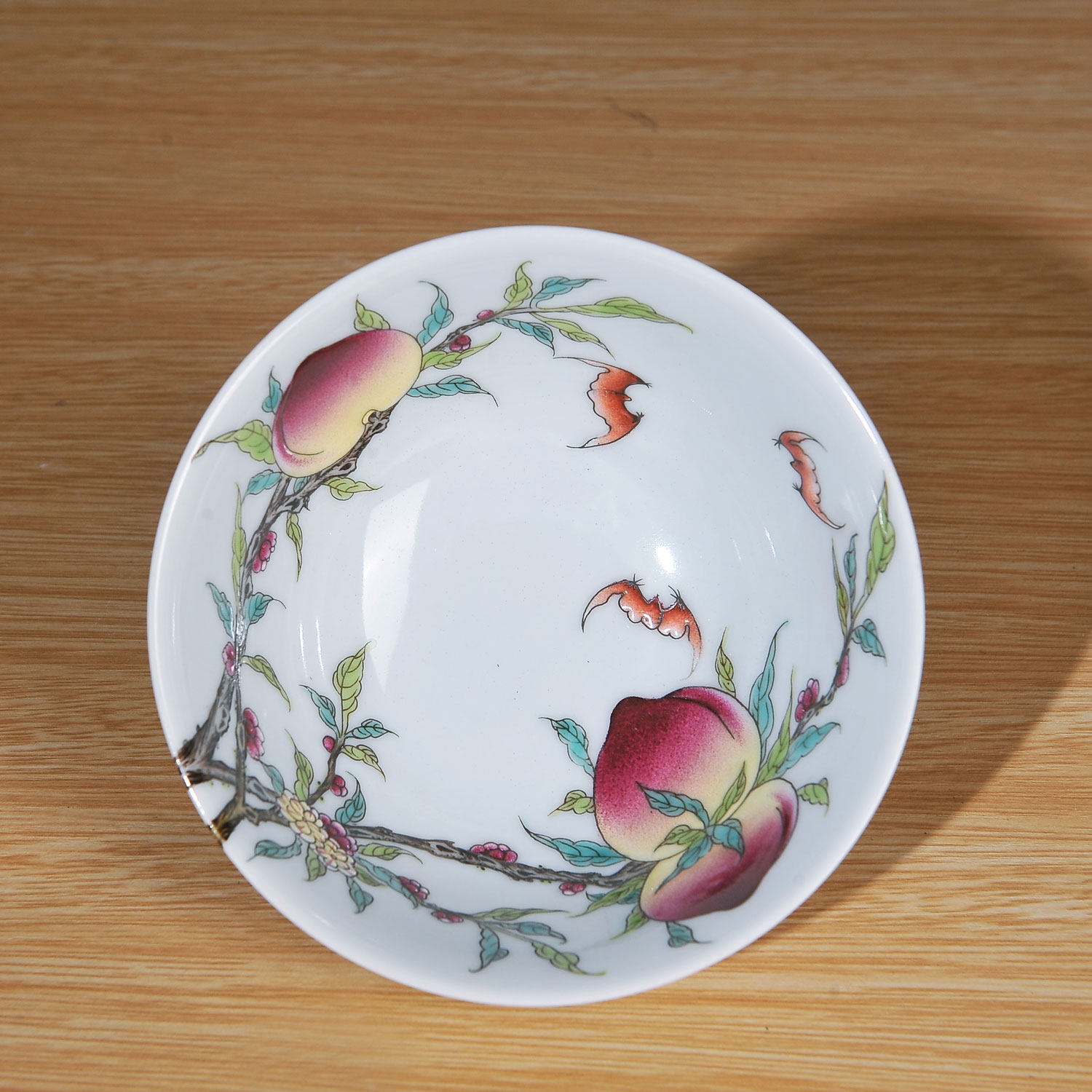 江西省陶瓷工艺美术大师 粉彩内外画福寿纹碗