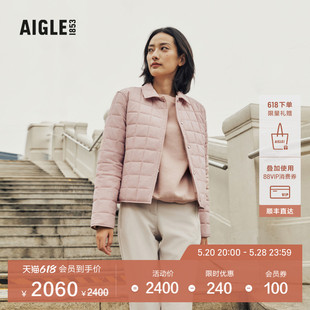 AIGLE艾高秋冬款WR防泼水户外运动舒适短款保暖棉服女士外套