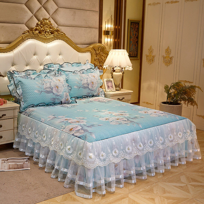 网红床盖床裙单人床罩秋冬款单件四季床盖床垫保暖多功y能防滑夹