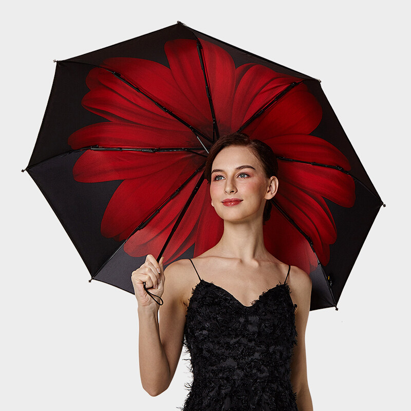 香港banana香蕉伞防晒小黑伞三折叠晴雨黑胶女防紫外线太阳遮阳伞