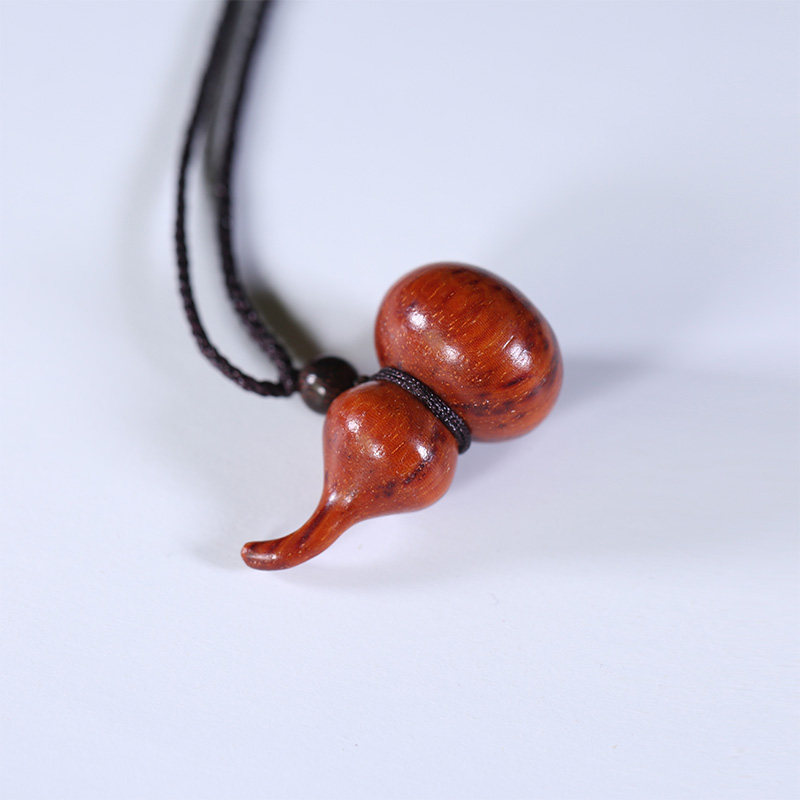 御金品木雕印度小叶紫檀木质手工雕刻项链吊坠男女士葫芦挂件饰品