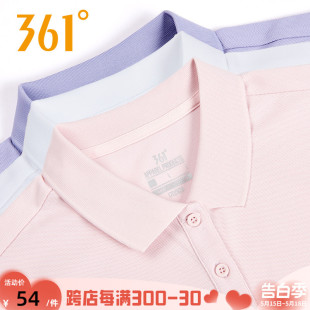 361运动t恤女polo衫2024夏季新款361度翻领短袖健身透气休闲上衣