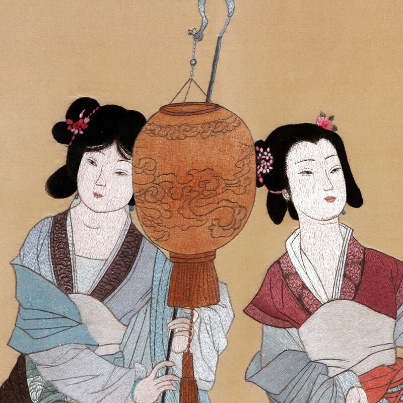 中国刺绣大师程曼萍 汴绣 仕女图