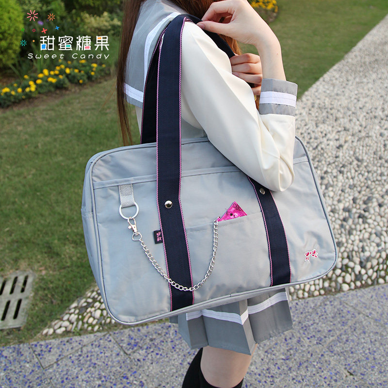 正统刺绣蝴蝶结jk制服单肩手提包日本学生书包日系动漫二次元软妹