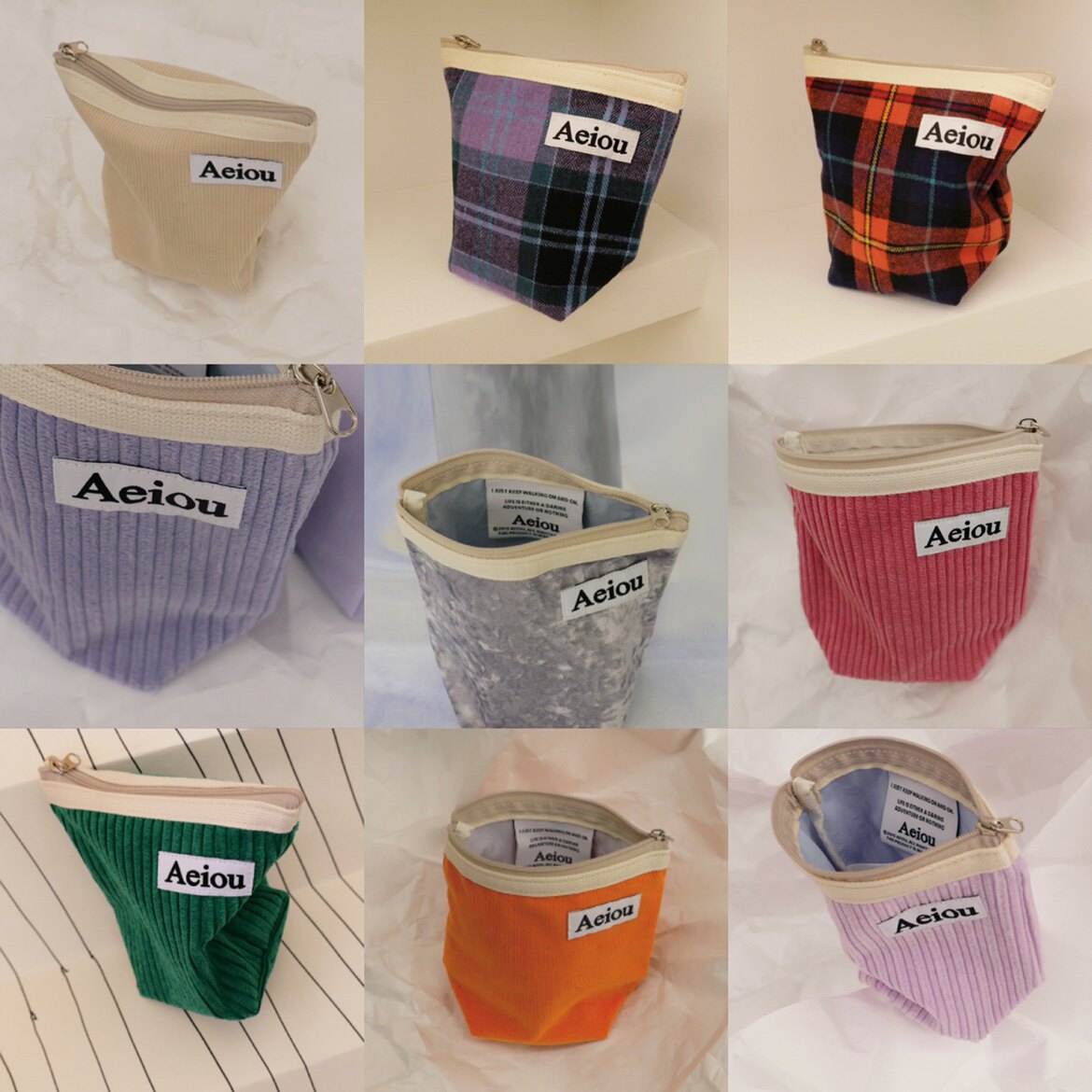 aeiou韩国代购秋冬新品包包零钱包化妆包小包灯芯绒款女包ins小众