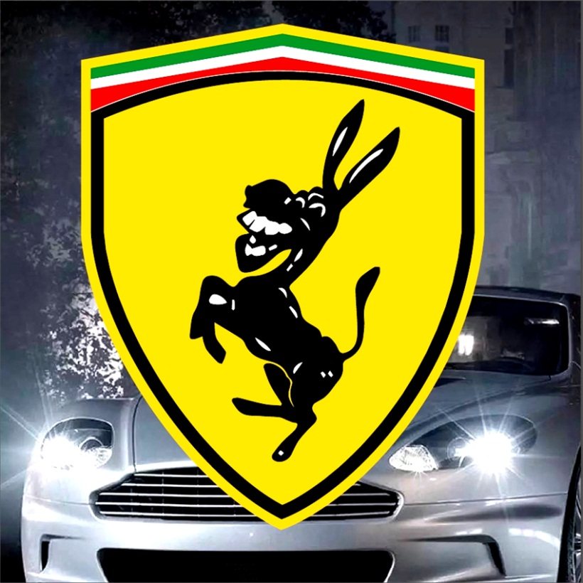 法拉驴车贴兰博搞笑创意个性内涵汽车反光电动摩托车防水磁性贴纸