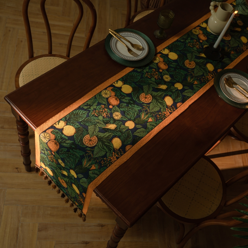 美式复古轻奢布艺桌旗高级感餐桌布餐边柜电视柜茶几长方形装饰条