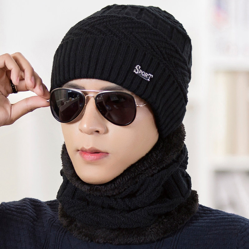 韩版潮时尚青年针织帽包头男士棉帽冬季帽子男冬天防风毛线帽保暖
