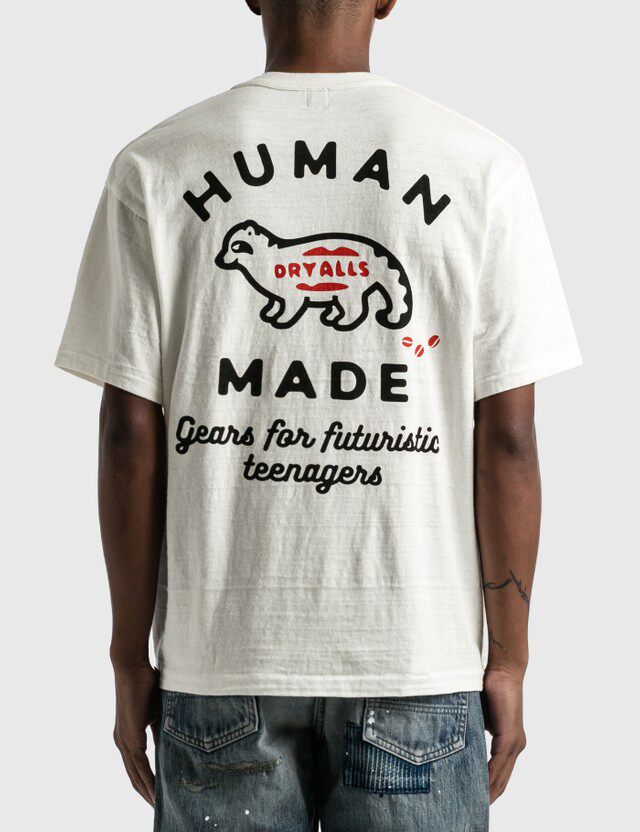 human made口袋爱心小刺绣后幅大印花竹节棉圆领短袖nigo同款t恤