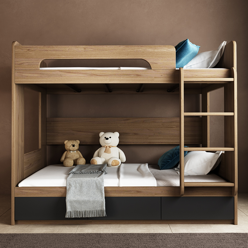 维美家北欧现代简约储物带梯高低床小户型儿童上下床高架床子母床