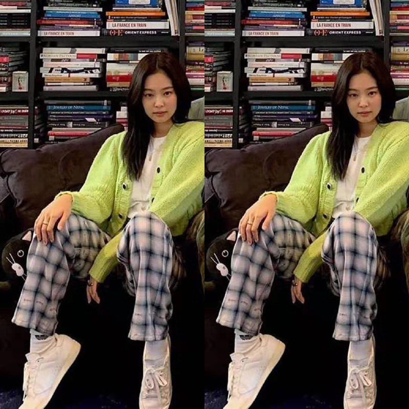 欧洲金智妮Jennie同款高腰格纹格子休闲裤女宽松bf风阔腿直筒长裤在类目 女装/女士精品, 裤子, 休闲裤中 - 来自Buy2taobao.com提供专业的淘宝代购服务