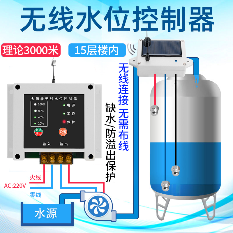 无线全自动电子液位水位抽水上水控制