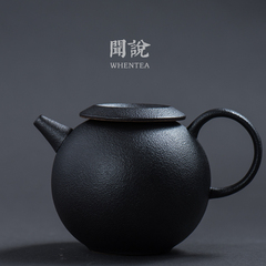 闻说|日式和风茶壶 铁锈釉创意粗陶茶具 大号酒精茶炉煮茶养生壶